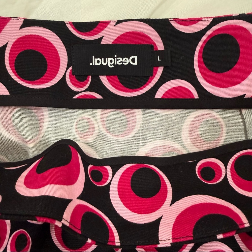 Desigual Pink Black Groovy Slim Mini Skirt FITS MEDIUM - Picture 8 of 8